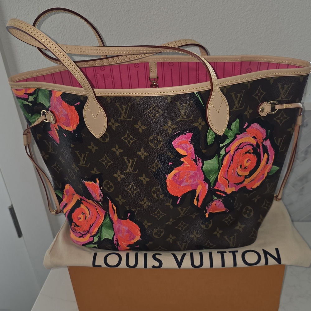 🩷❤ Louis Vuitton Neverfull  Stephen Sprouse Limited Edition Roses